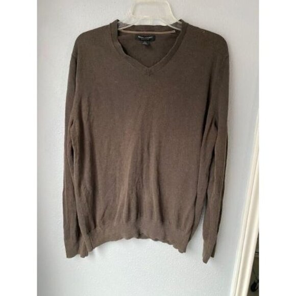 Banana Republic Women's Sweater Sz L Brown V-Neck Long Sleeve Silk Cashmere - Picture 1 of 4